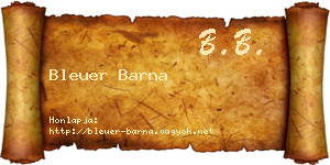 Bleuer Barna névjegykártya